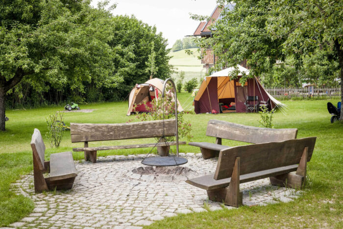 Camping auf dem Bauernhof, Lagerfeuerplatz, Huberhof Ollerding