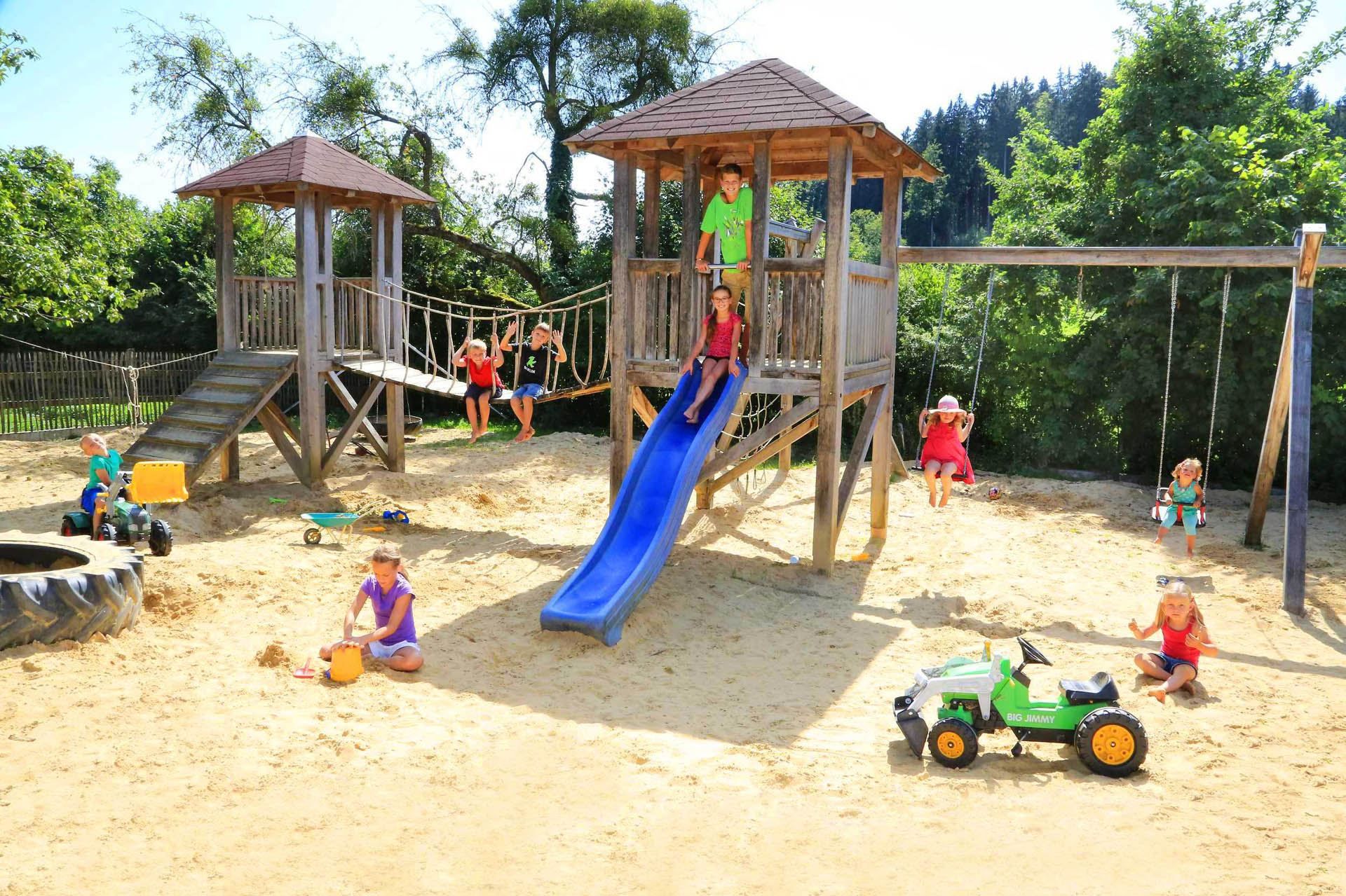 Spielplatz, Sandksten, Huberhof Ollerding