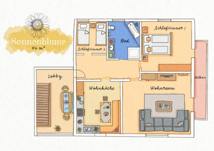 huberhof ollerding grundriss ferienwohnung sonnenblume huber design grafikdesignmediendesign nadine huber